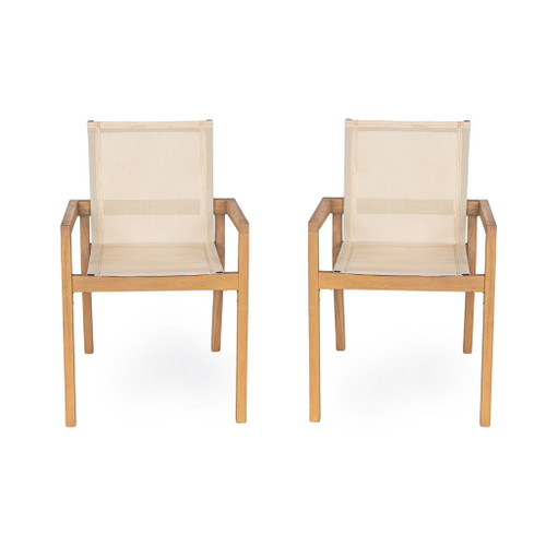 Belfast - Dining Chair With Acacia Wood Frame And Seating (Set of 2)
