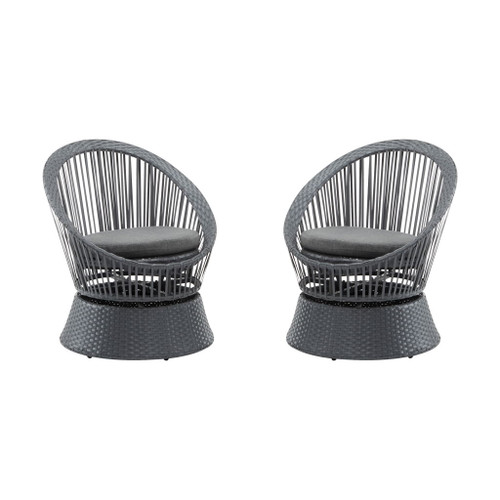 Modern Swivel Wicker Lounge Chair With Round Design