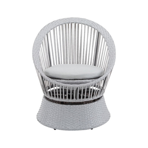 Modern Swivel Wicker Lounge Chair With Round Design