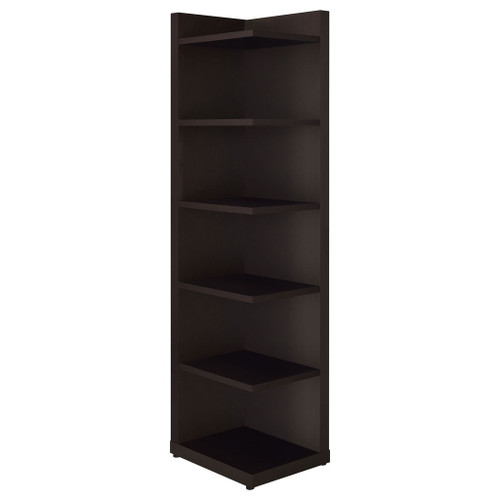 6 Tier Corner Bookcase - Cappuccino