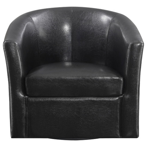 Tournefeuille - Swivel Armchair With Barrel Back Design And Sloping Armrests - Brown