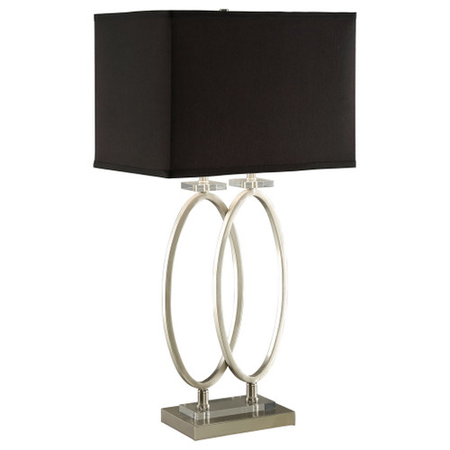 Rectangular Shade Accent Lamp With 3 Way Switch - Silver