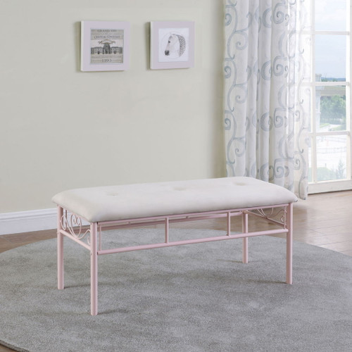 Bench With Upholstered - Pink