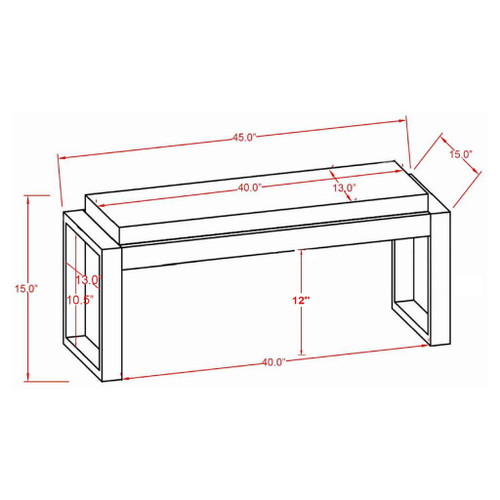 Sled - Leg Accent Bench With Abstract Upholstery - White