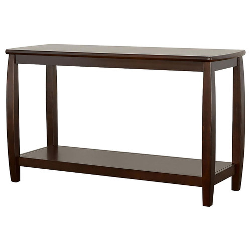 Rectangular Sofa Table With Double Shelf - Brown