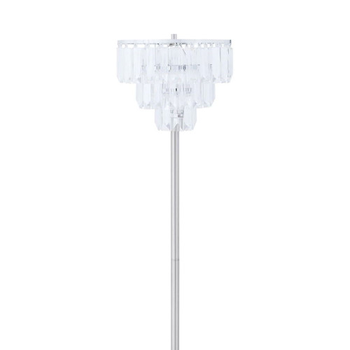 Base Floor Lamp With Crystal Shade - Silver