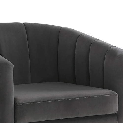 Tufted Barrel Accent Chair Upholstered Lounge Chair - Gray