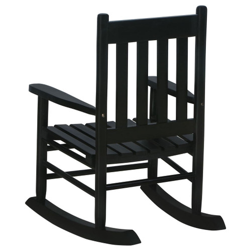 Slat Back Youth Rocking Chair, Rocking Seat For Kids - Black