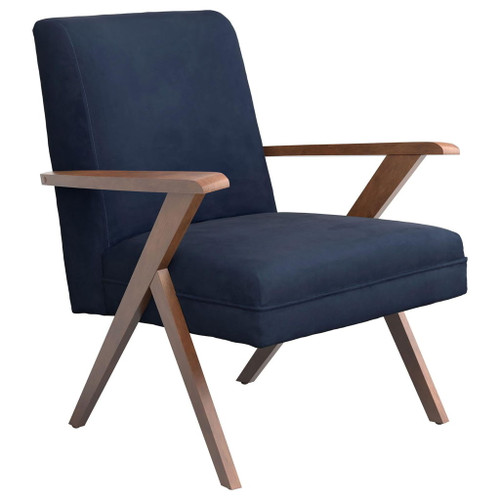 Arms Accent Chair With Upholstered Seat - Blue