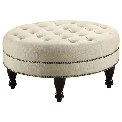 Oatmeal Cocktail Ottoman - Beige
