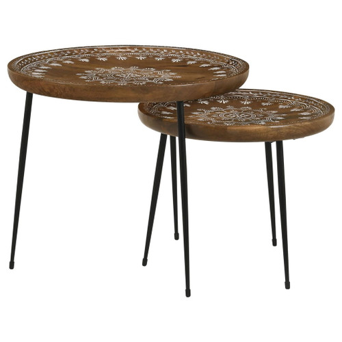 2 Piece Nesting Table - Brown