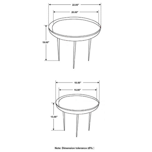 2 Piece Nesting Table - Brown