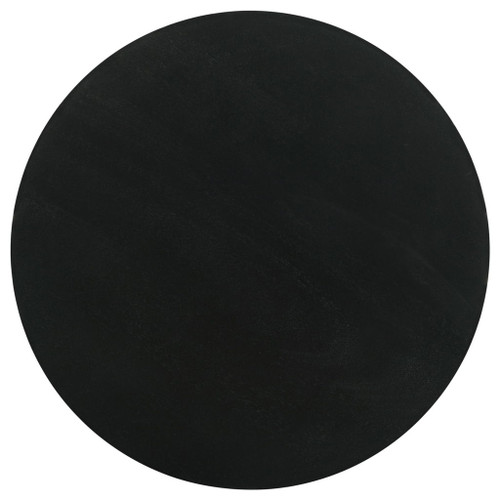 Stain Pedestal Accent Table Elegant Design With Round Top - Black