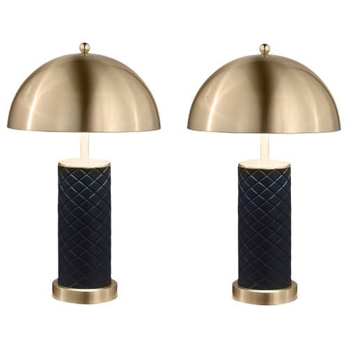 Mantova - Dome Quilted Lamp (Set of 2) - Black