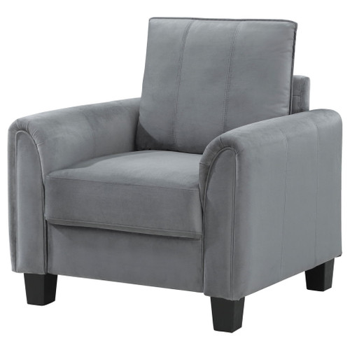Dixon - Upholstered Rolled Arm Accent Chair - Gray