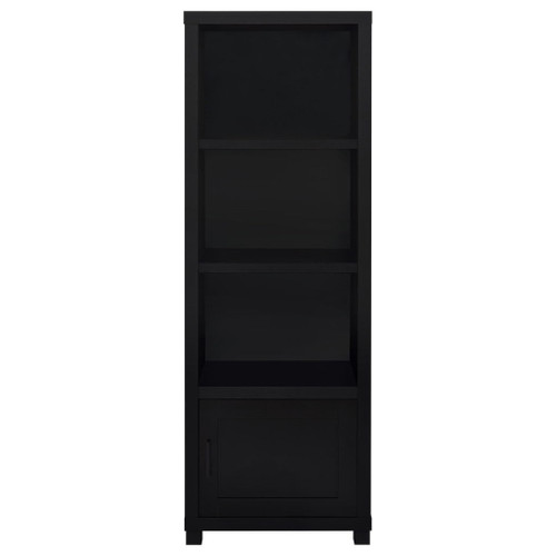 Sandl - 3 Shelf Media Tower With Cabinet Storage Solution - Black