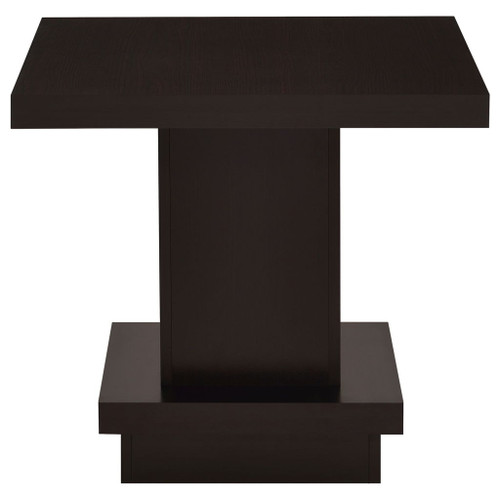 Mbala - Square Pedestal End Table - Cappuccino