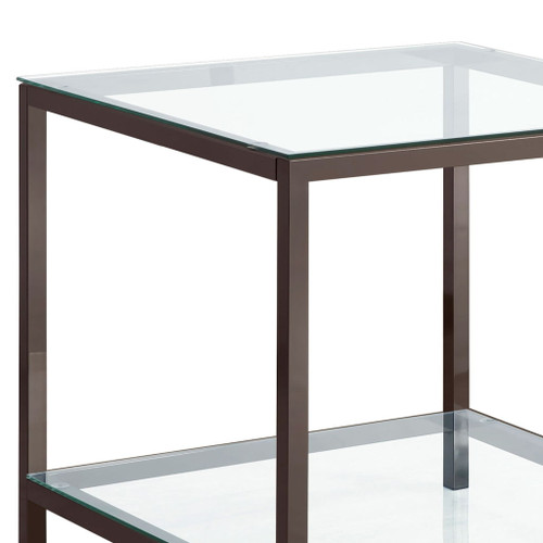 Weston - 1 Shelf Side End Table - Nickel