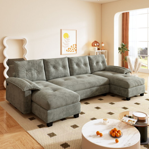 U-Shaped Sleeper Sofa With Pull Out Bed
