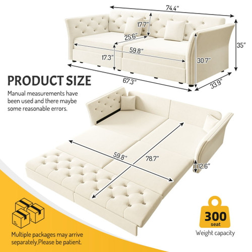 Oversize Pull Out Sofa Bed For Living Room