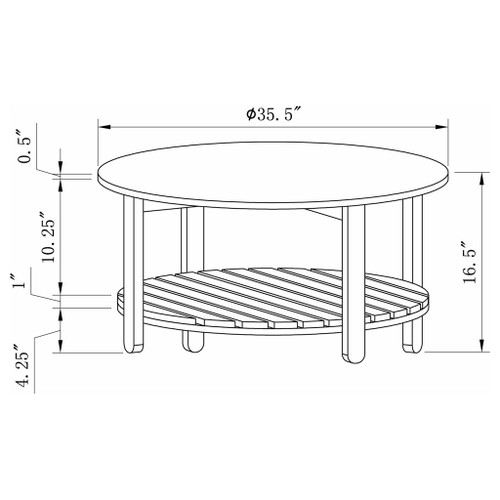 Altos - 1 Shelf Round Table
