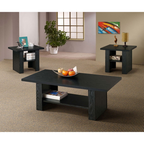 Salton - 3 Piece Coffee Table Set - Black