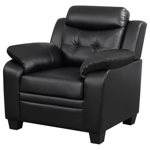 Winchell - Upholstered Padded Arm Tufted Accent Chair - Black