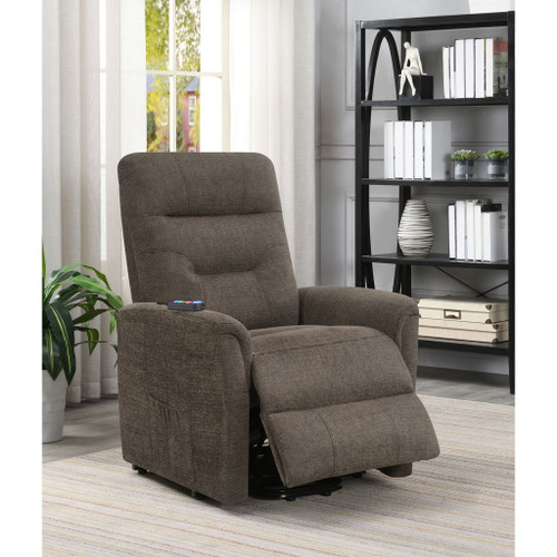 Parker - Upholstered Power Massage Chair With Heat And Massage Functions - Brown