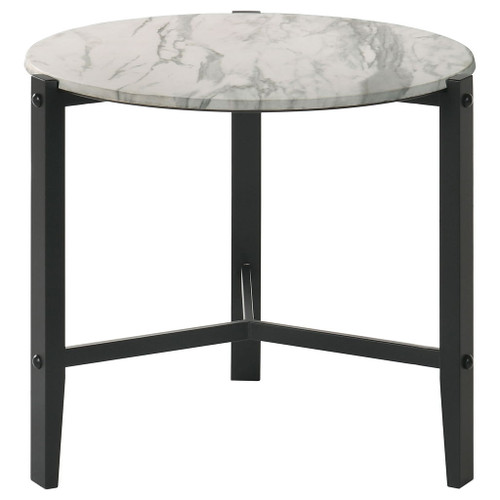 Myranda - Round Side Table - White / Black