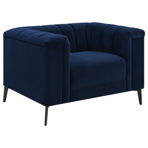 Darci - Accent Armchair With Seating And Tapered Legs - Blue