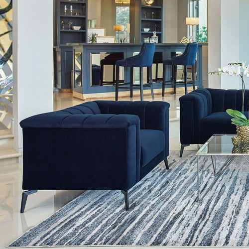 Darci - Accent Armchair With Seating And Tapered Legs - Blue