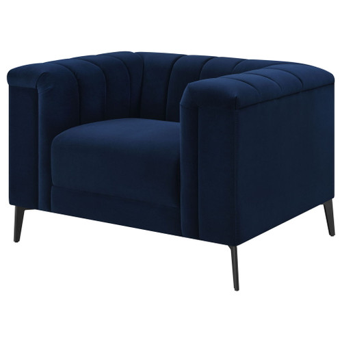 Darci - Accent Armchair With Seating And Tapered Legs - Blue