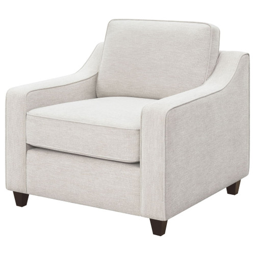 Mahaffey - Upholstered Sloped Track Arm Chair - Beige