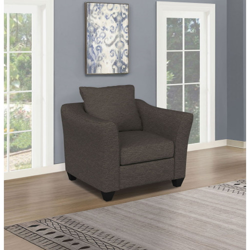 Paige - Flared Arm Chair - Charcoal Gray