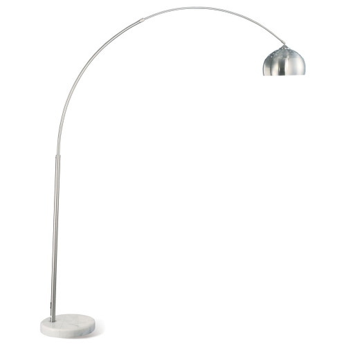 Krester - Dome Shade Arc Floor Lamp - Chrome