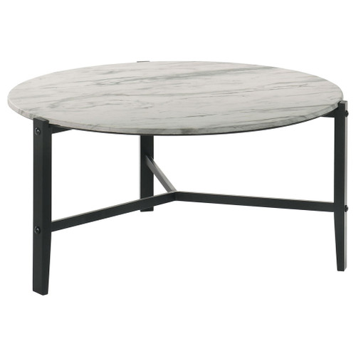 Tandi - Round Marble Coffee Table - White