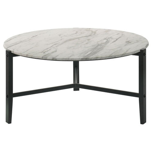 Tandi - Round Marble Coffee Table - White