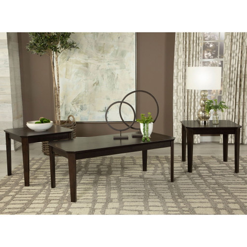 Amaro - 3 Piece Coffee And End Table Set - Dark Brown