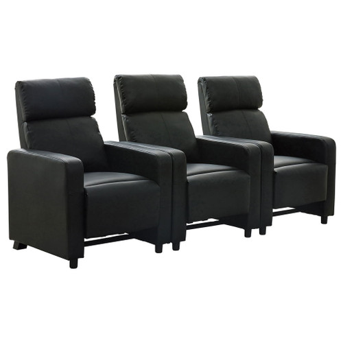 Warren - 3 Seater Reclining Home Theater - Black