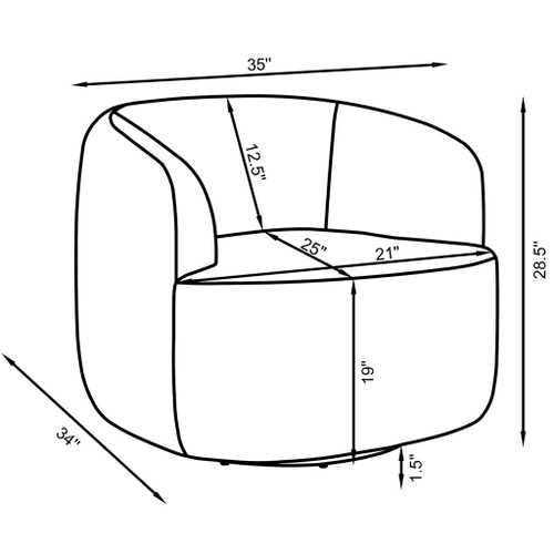 Denae - Upholstered Swivel Chair - Ivory
