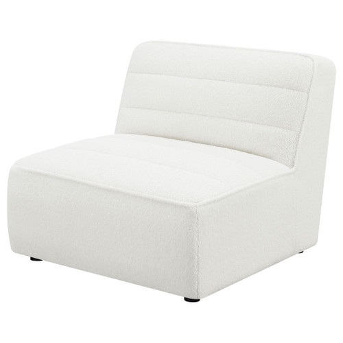 Bonnie - Upholstered Armless Chair With Channel Tufting - Ivory