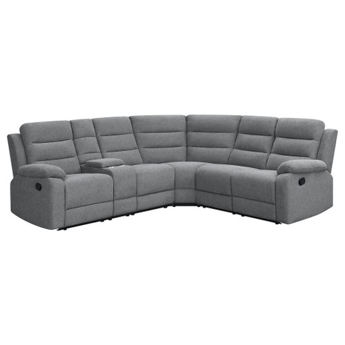 Aaron - 3 Piece Upholstered Sectional - Smoke
