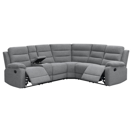 Aaron - 3 Piece Upholstered Sectional - Smoke