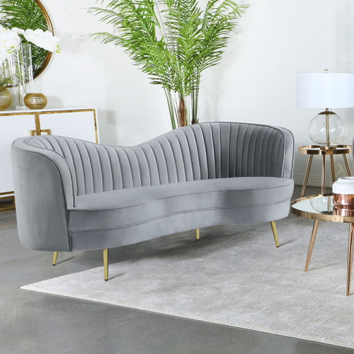 Reigha - Loveseat With Channel Tufted - Gray