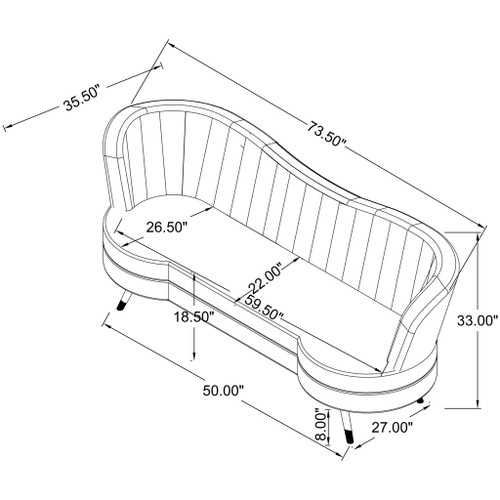 Reigha - Loveseat With Channel Tufted - Gray