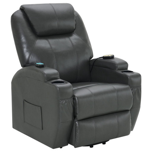 Rexford - Power Lift Recliner Chair With Massage Comfort With Lift Assist, Heat & Massage Features - Charcoal Gray