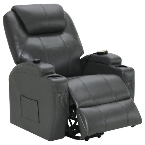 Rexford - Power Lift Recliner Chair With Massage Comfort With Lift Assist, Heat & Massage Features - Charcoal Gray