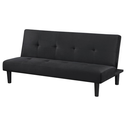 Boston - Tufted Convertible Sofa Bed Armless Design - Black