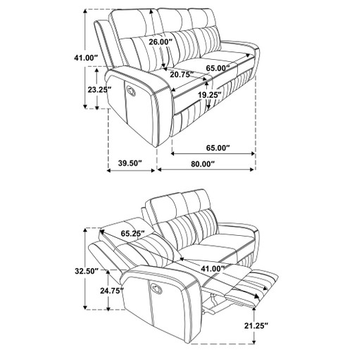 Forrest - Motion Reclining Sofa Comfort With Elegant Tufting And Wide Track Arms - Gray