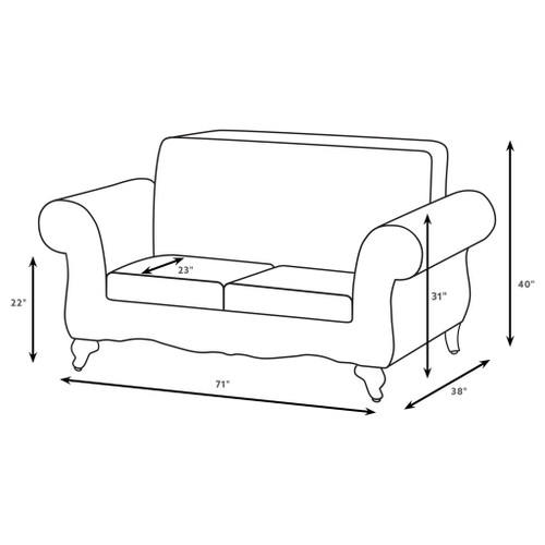 Brookridge - Rolled Arm Loveseat Sofa With Upholstery - Brown